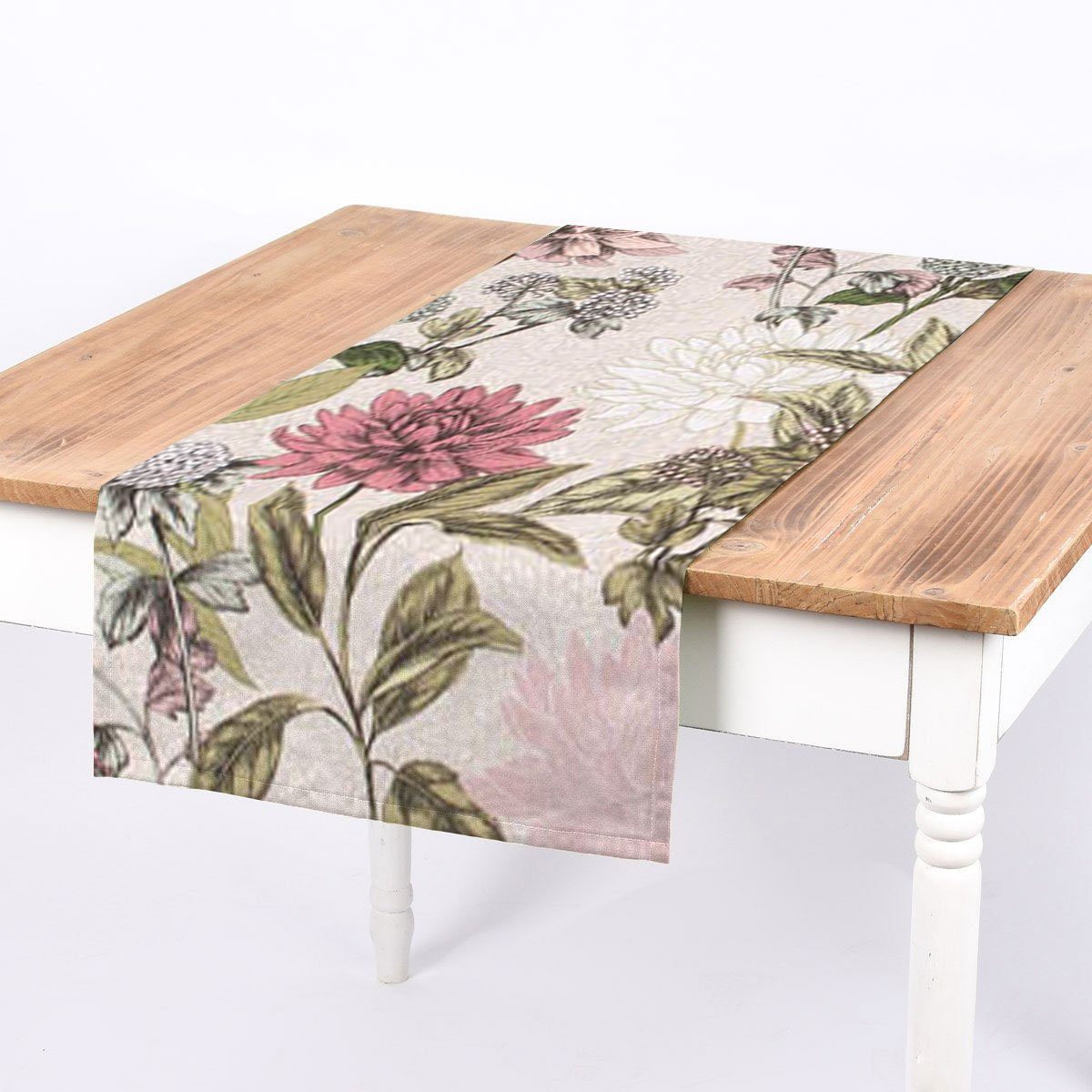 SCHÖNER LEBEN. Tischläufer SCHÖNER LEBEN. Tischläufer Clothilde Pastell Blumentraum beige lila, handmade | Tischläufer