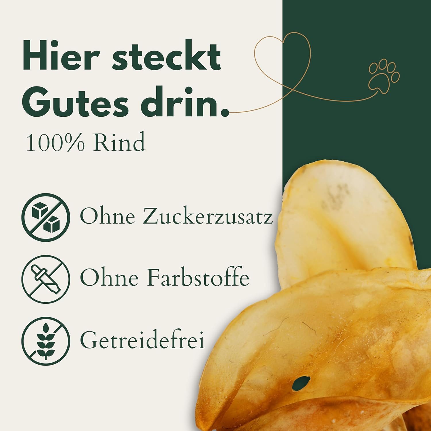 Breers Pet Food XXL Rinderohren mit Muschel getrocknet 10 Stück Kausnack Hundeleckerlie, Einzelfuttermittel für Hunde für: Hunde, Harter Kauartikel, Leckerli getreidefrei, Hundesnack zuckerfrei
