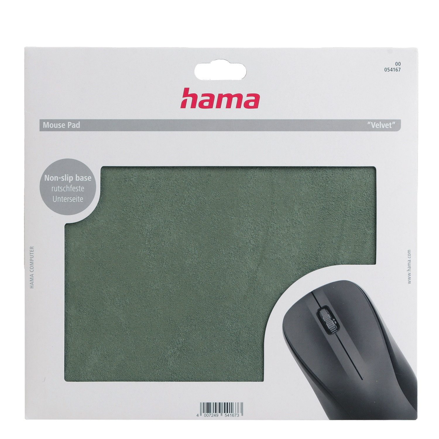 Hama Mauspad Soft Touch Mousepad Velvet Mauspad Grün, Samt-Optik flach 2mm dünn Maus Mouse Pad Mat Office Anti-Rutsch – Bild 4 von 5