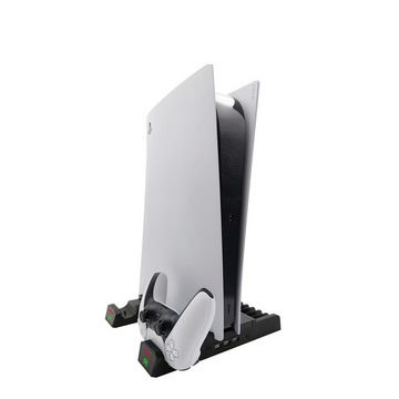 Tadow PS5-Kühler,PS5-Controller-Ladestation,3 Lüfter,PS5 Disc-Halter PlayStation 5-Controller (Controller-Ladegerät für PS5 Disc/Digital Edition,3 USB-Anschlüsse)