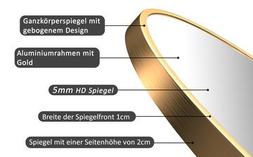 Hopibath Spiegel Gold Spiegel Bad Badspiegel Rund ohne beleuchtung (Rundspiegel, Ø60cm, Ø50cm), Aluminiumrahmen, 5mm Glas