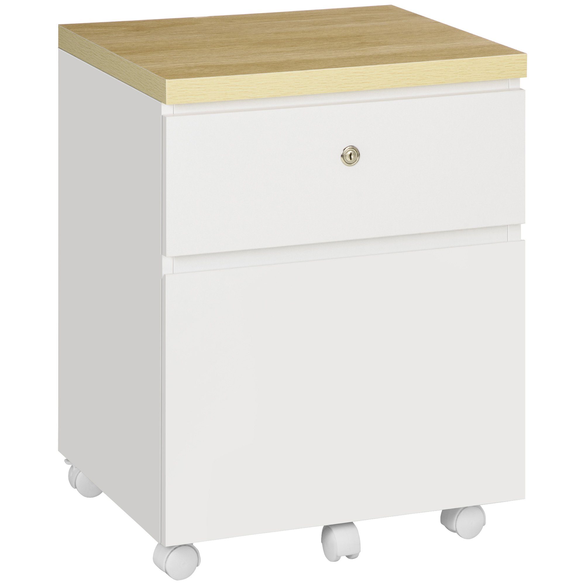 Vinsetto Rollcontainer abschließbar, 5 Räder, Rollschrank