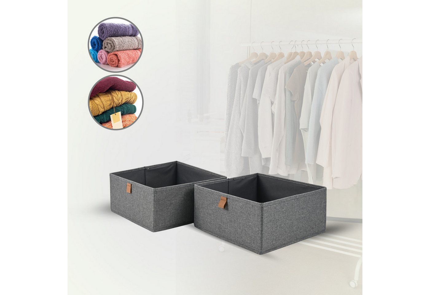 Thumbnail - hausleben Aufbewahrungsbox Aufbewahrungsbox mit Deckel - Ottoman & Sitzhocker mit Stauraum, Aufbewahrung & Organizer - S...