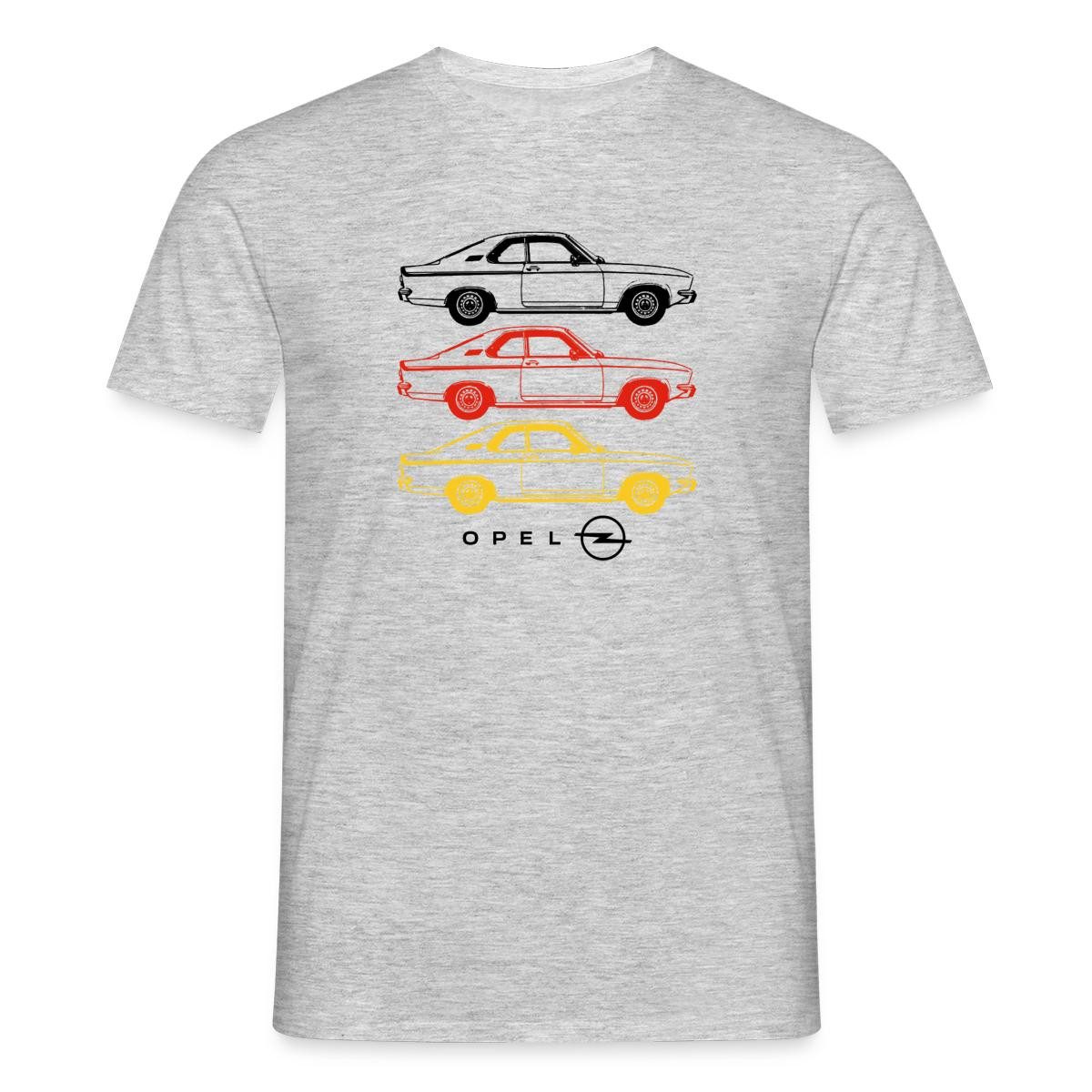 T-Shirt Opel Manta Design In Schwarz-Rot-Gelb Mit Logo Männer T-Shirt