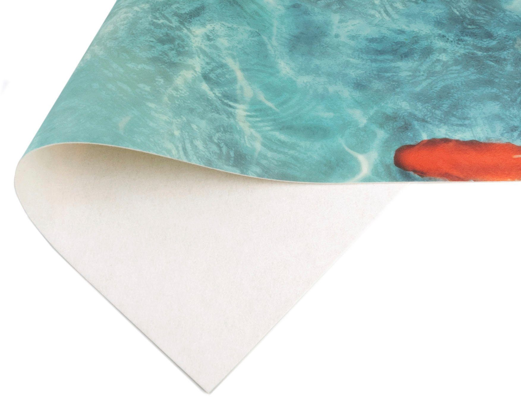 Primaflor-Ideen in Textil Vinyl-Läufer Küchenläufer KOI, Made in Belgium, rechteckig, Höhe: 2,5 mm, Küchenläufer aus Vinyl, abwischbar, Motiv Koi Fisch, Küche