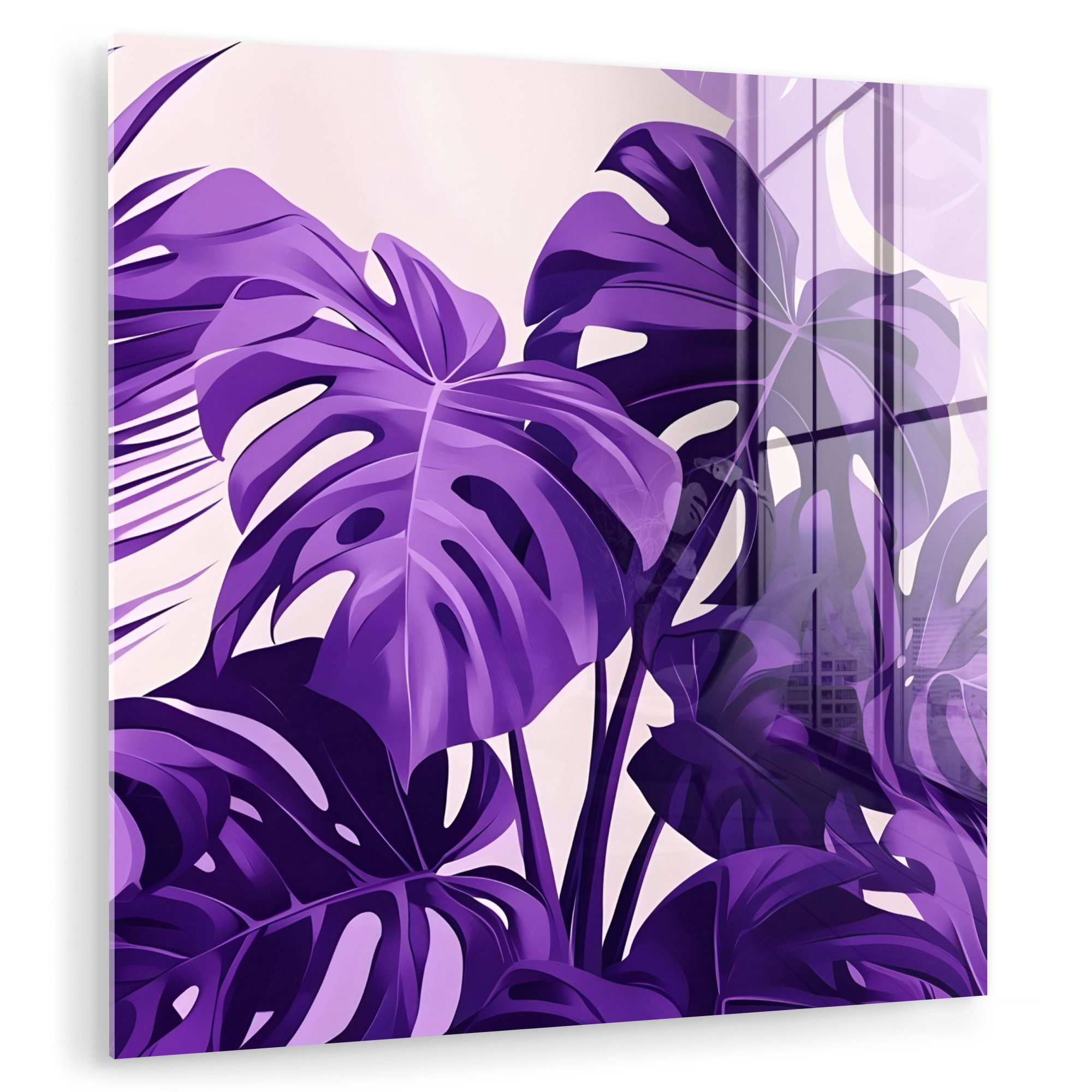 MuchoWow Acrylglasbild Blätter - Lila - günstig online kaufen