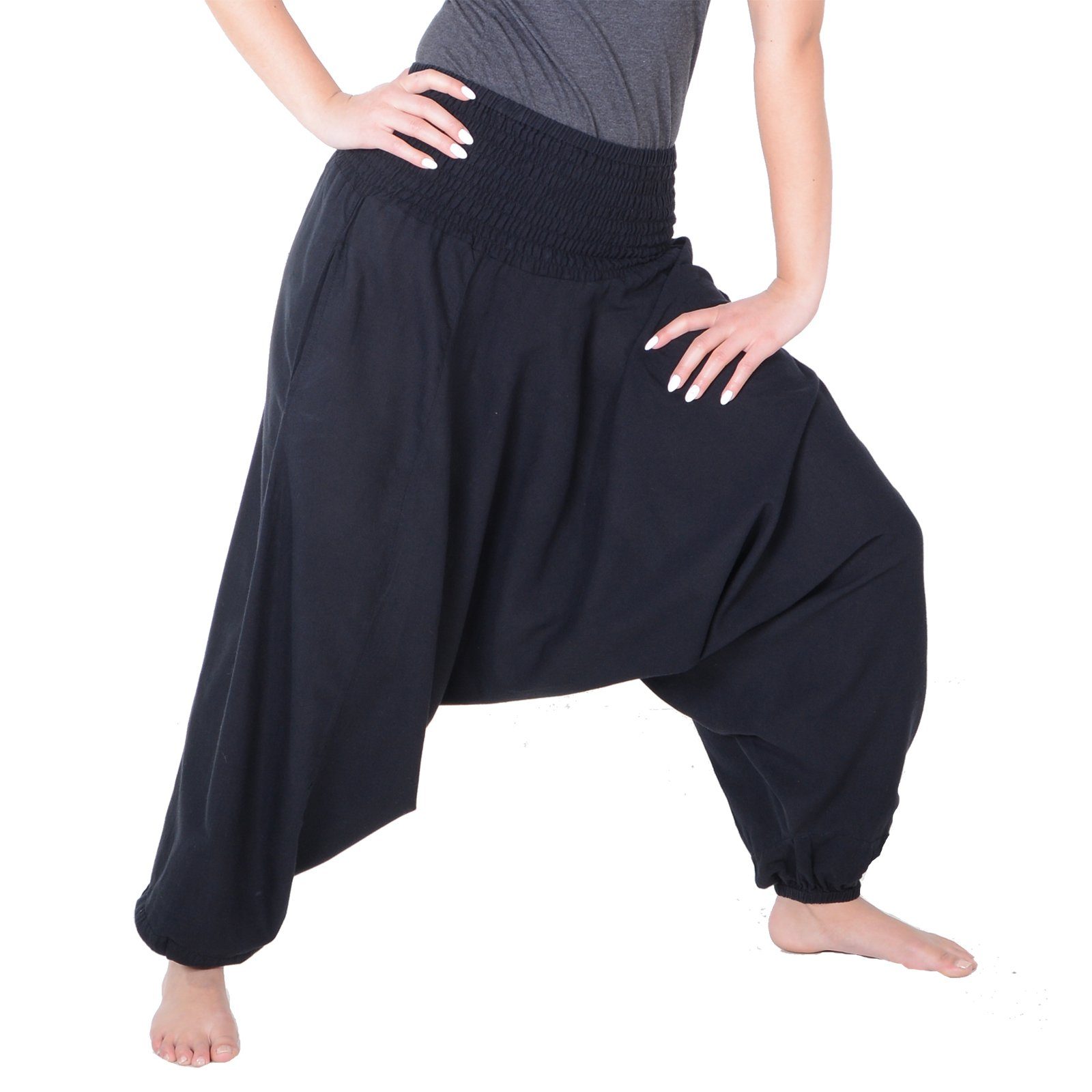 KUNST UND MAGIE Haremshose Unisex Orientalische Haremshose Pluderhose Pumphose Einheitsgröße