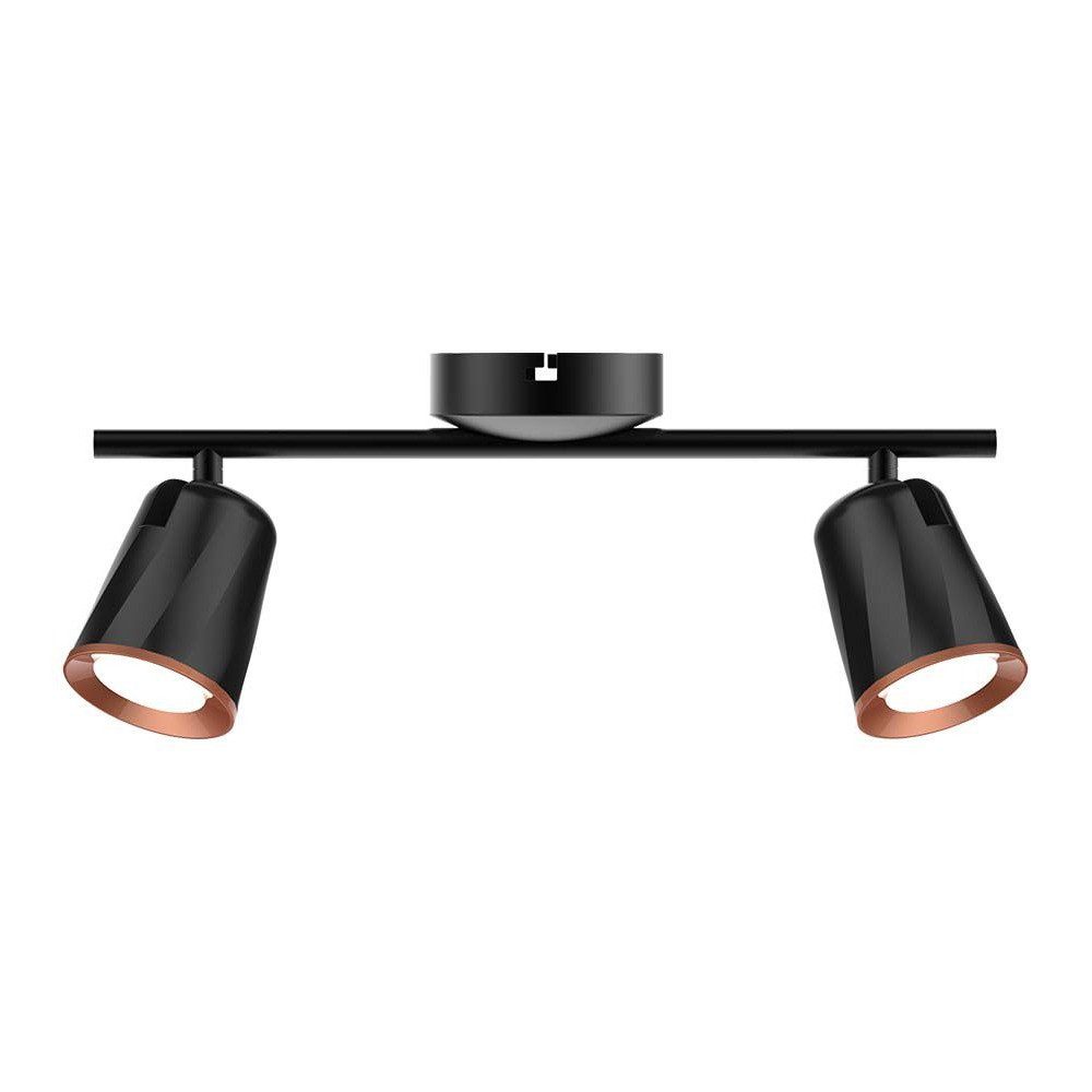 V-TAC LED Deckenleuchte, LED-Leuchtmittel fest verbaut, Warmweiß, LED Wandleuchte Metall Schwarz Warmweiß 3000K 2-flammig L 40