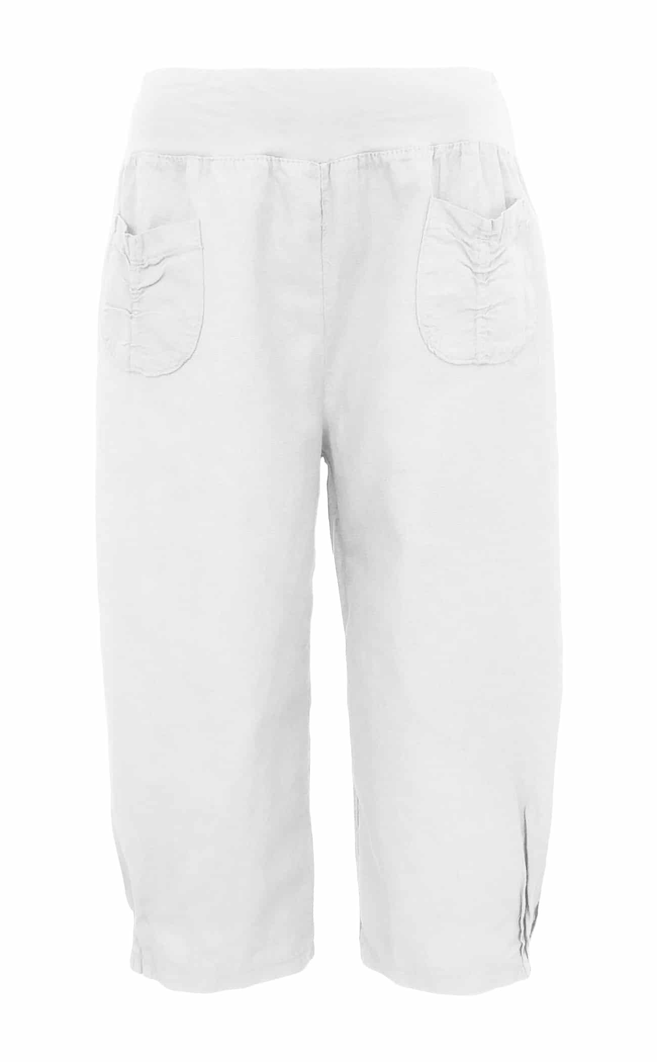 OriginalYou Leinenhose Leinenhose Damen kurze Sommerhose Leinen Bermuda luftig & leicht, elastischer Gummizug, in unifarbe