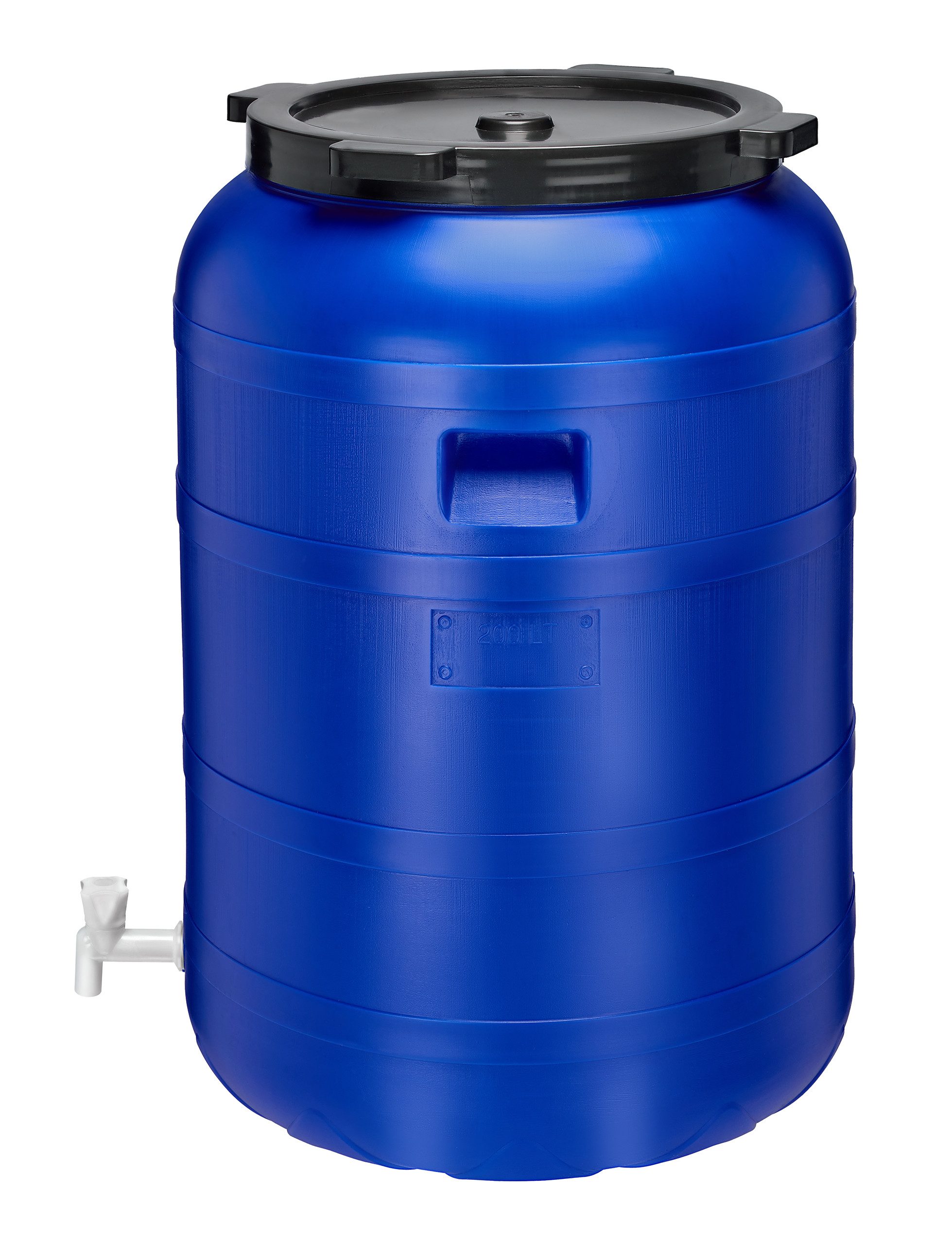 Garronda Regentonne 200L BPA-freies Fass mit Hahn Universalfass für Garten GD-0092, Blau, 200 l, (1-tlg), BPA-Frei