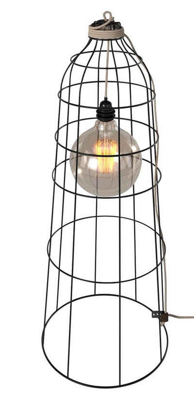 Hoopzi Lampenschirm »Lampenset - Bala - Lampenfassung mit Kabel und Schalter + Cage XXL Lampenschirm retro vintage Design«, Retro Vintage Loftdesign