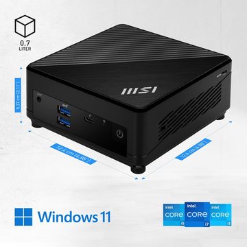 MSI CUBI 5 12M-021BDE Mini-PC (Intel Core i5 1255U, Iris Xe Graphics, Luftkühlung)