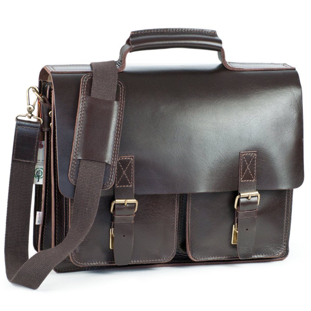 Jahn-Tasche Aktentasche Naturleder Lehrertasche, Anilin-Leder Braun günstig online kaufen