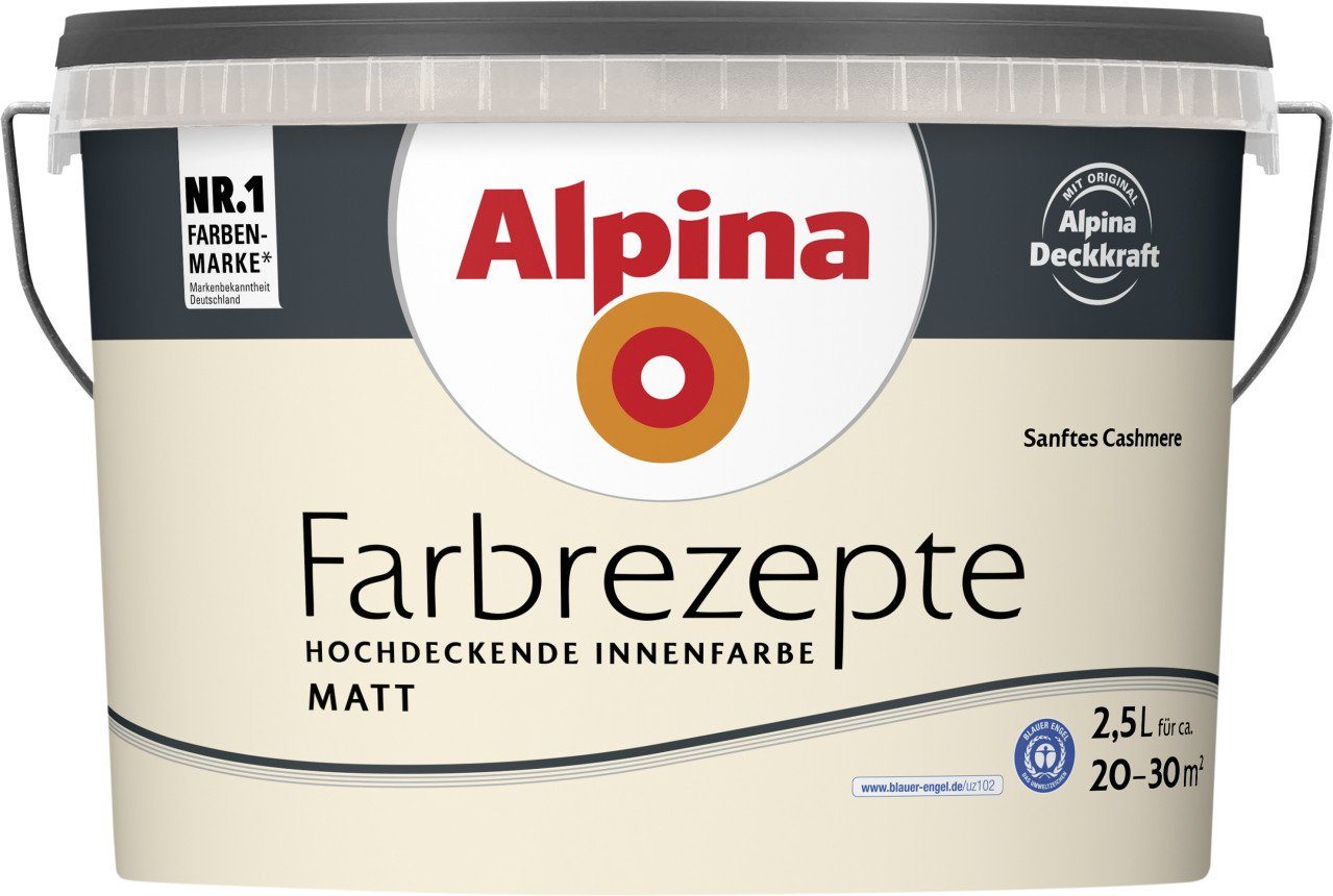Wandfarbe Alpina Farbrezepte Sanftes cremiges Cashmere matt