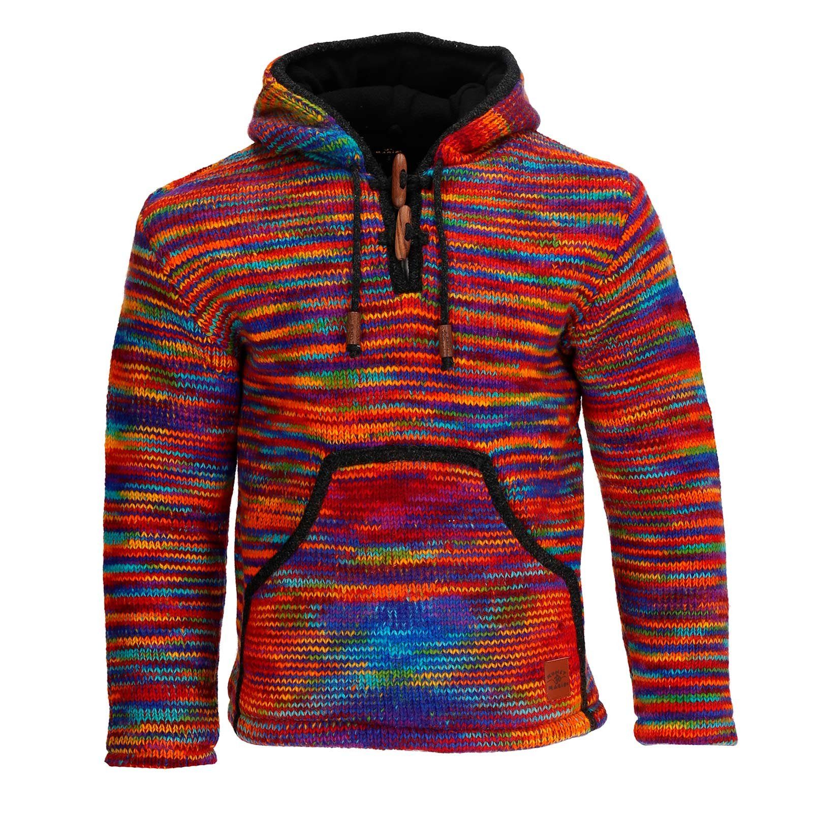 KUNST UND MAGIE Hoodie Hoodie Regenbogen Kapuzenpullover Strickjacke Wolle Winter Pullover