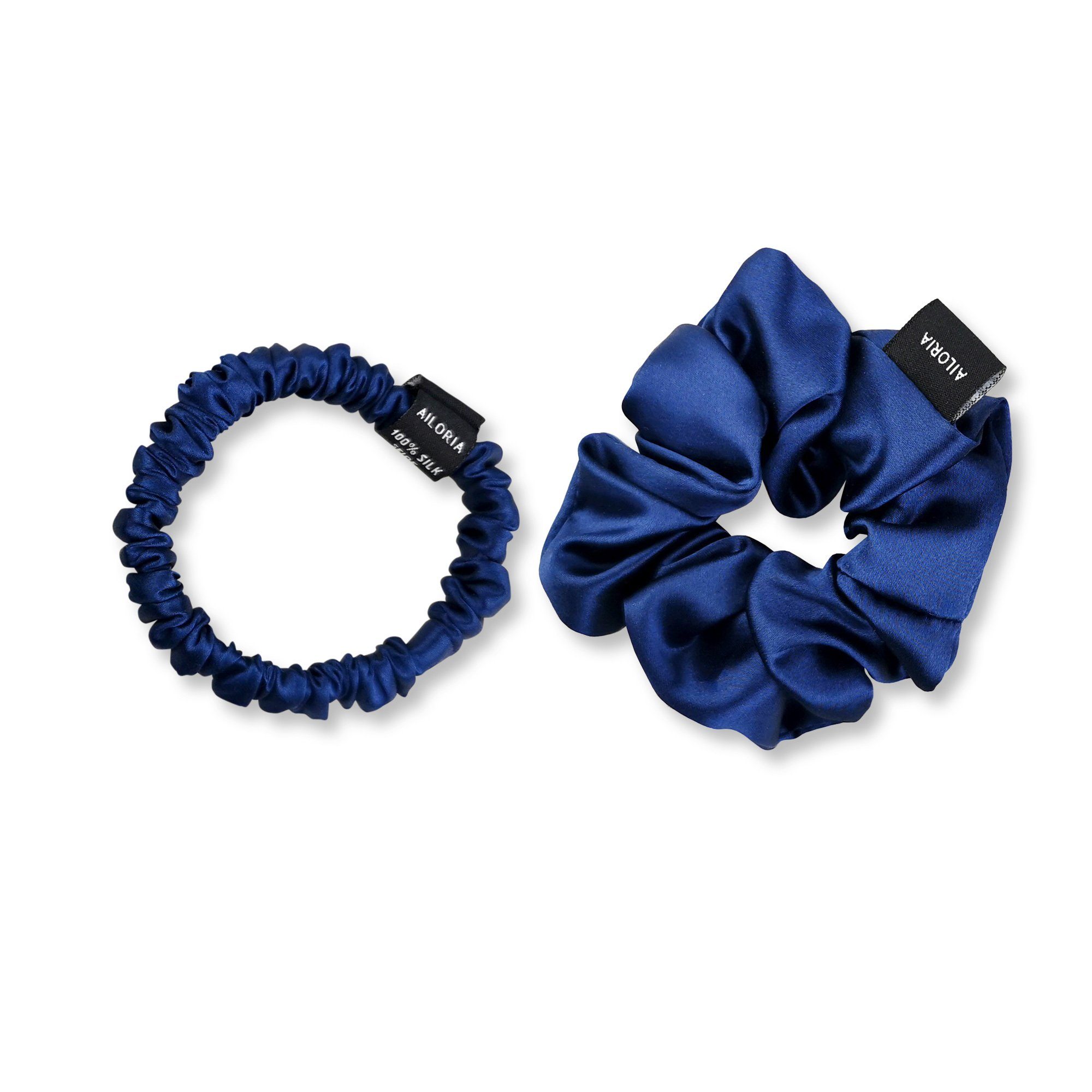 AILORIA Haargummi DOUX Set Scrunchies S und M aus Seide, Luxuriöses Set aus Резинки для волос (Размер S und M)