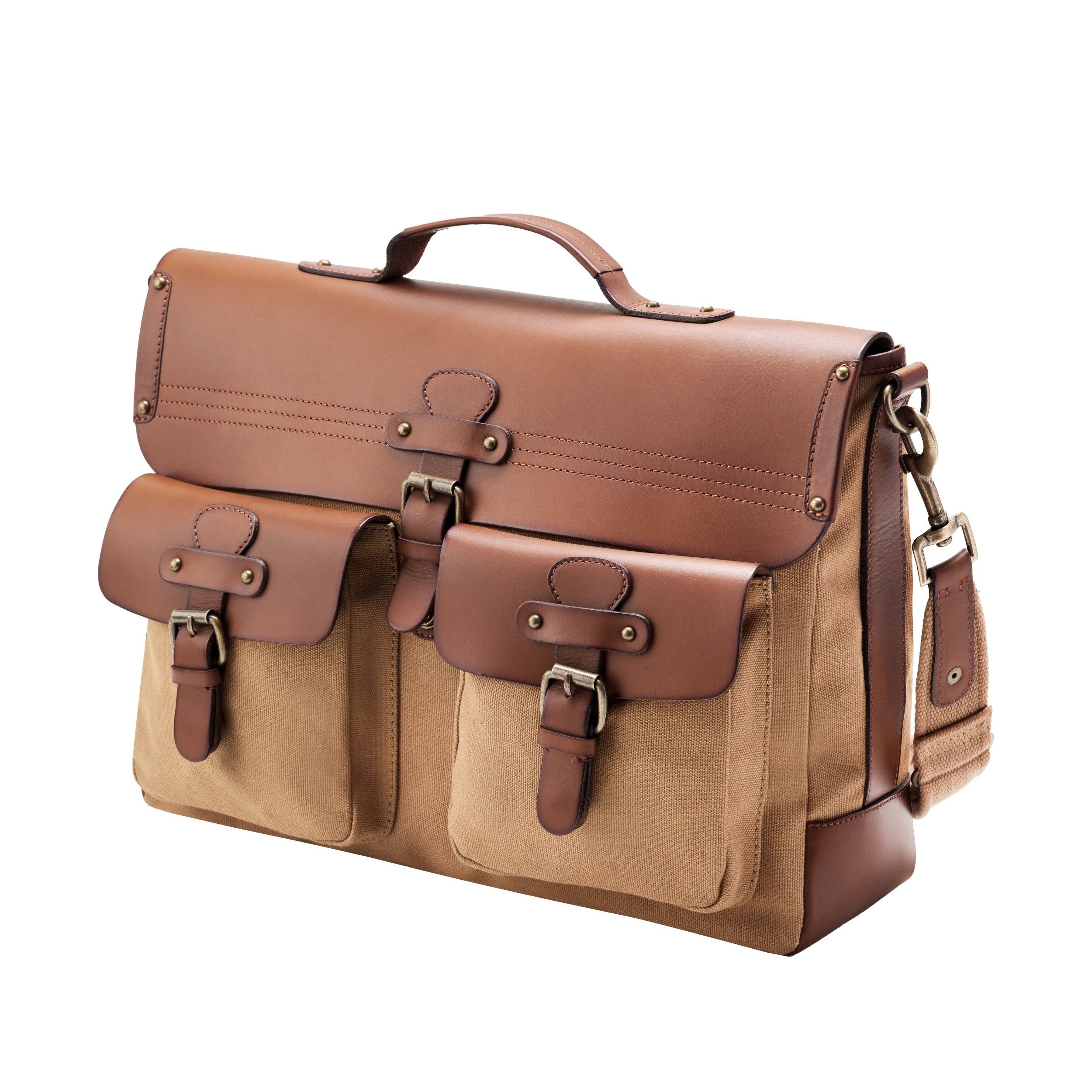 Umhängetasche Aktentasche »Milo« Khaki-Beige