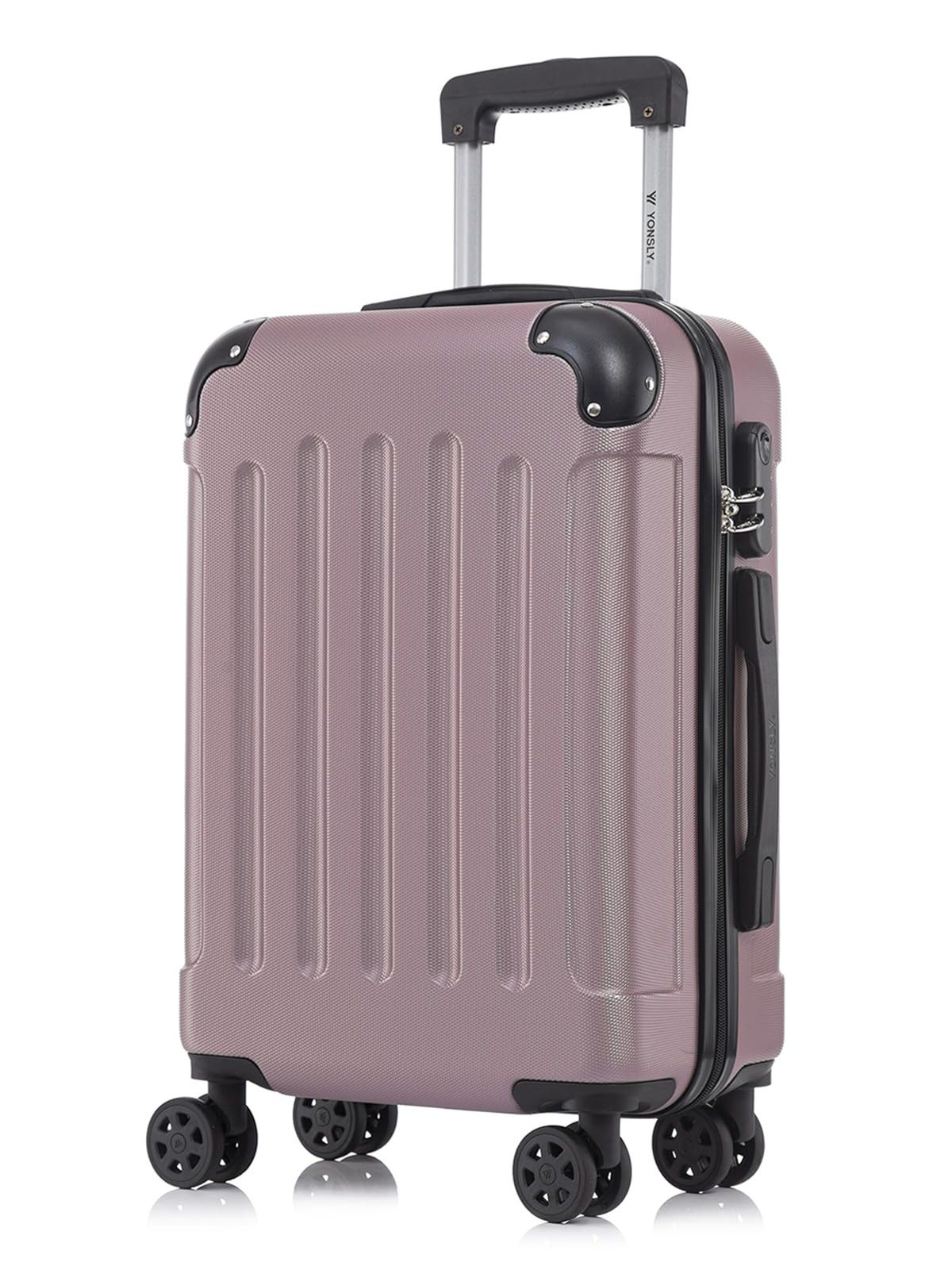 YONSLY Hartschalen-Trolley Hartschalen-Koffer Trolley 360° Rollen, robuster Reisekoffer, 4 Rollen, mit Zahlenschloss, für Business und Urlaub 46/55/66/76 cm