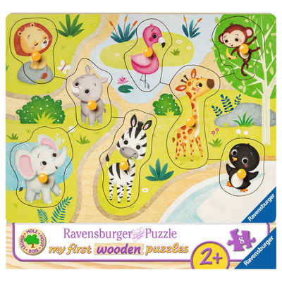 Ravensburger Puzzle Unterwegs Im Zoo - My First Wooden Puzzles, 8 Puzzleteile