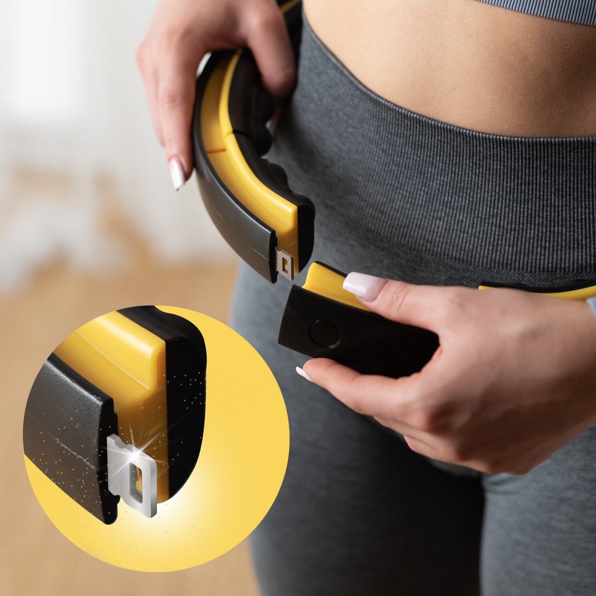 HMS Hula-Hoop-Reifen Hula Hoop mit Zähler und Schwerkraftball Fitnessgerät Fitnessring, verstellbar mit Massagepunkten & Zählerdisplay – Bild 5 von 5
