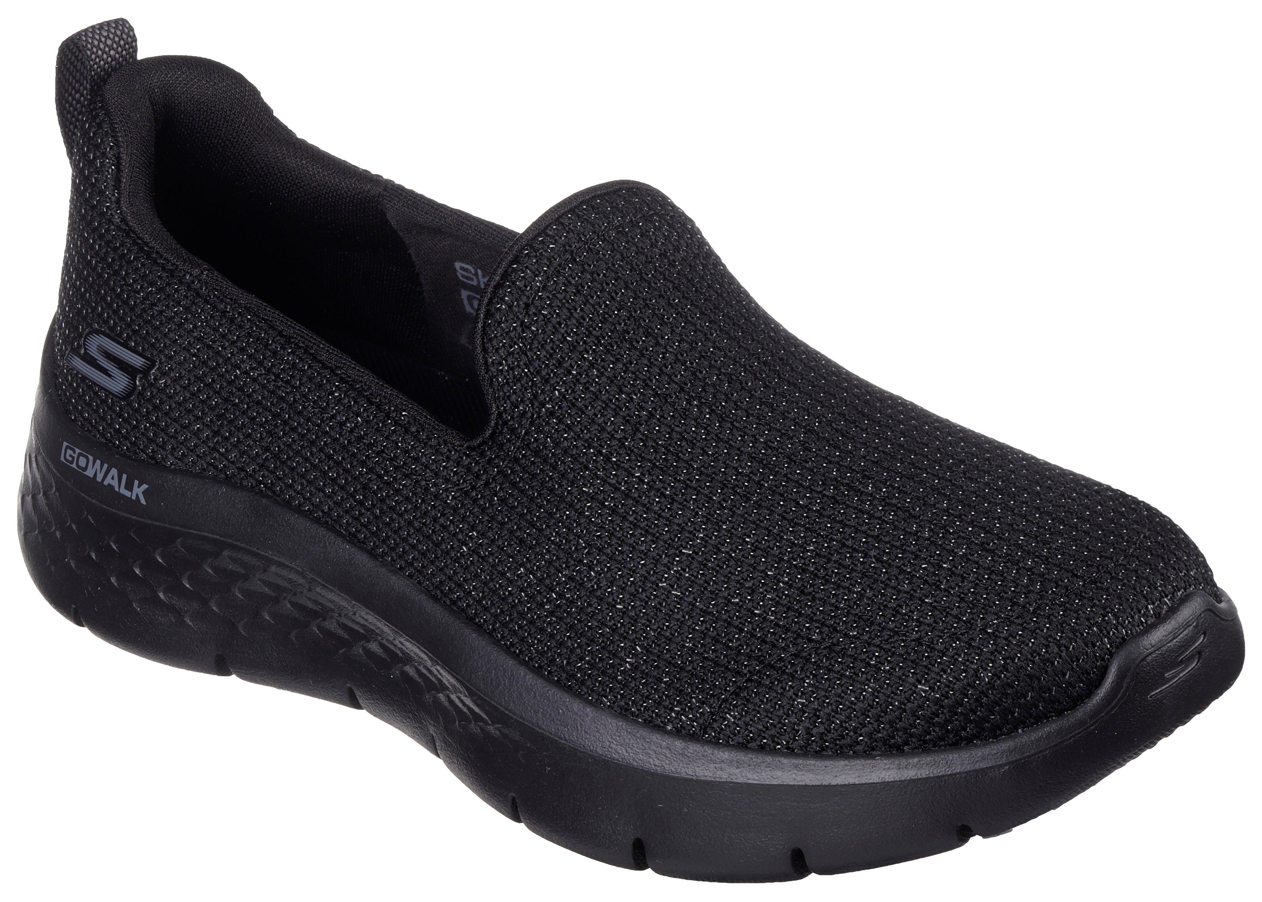 Skechers GO WALK FLEX- Slip-On Sneaker mit Logo an der Ferse schwarz