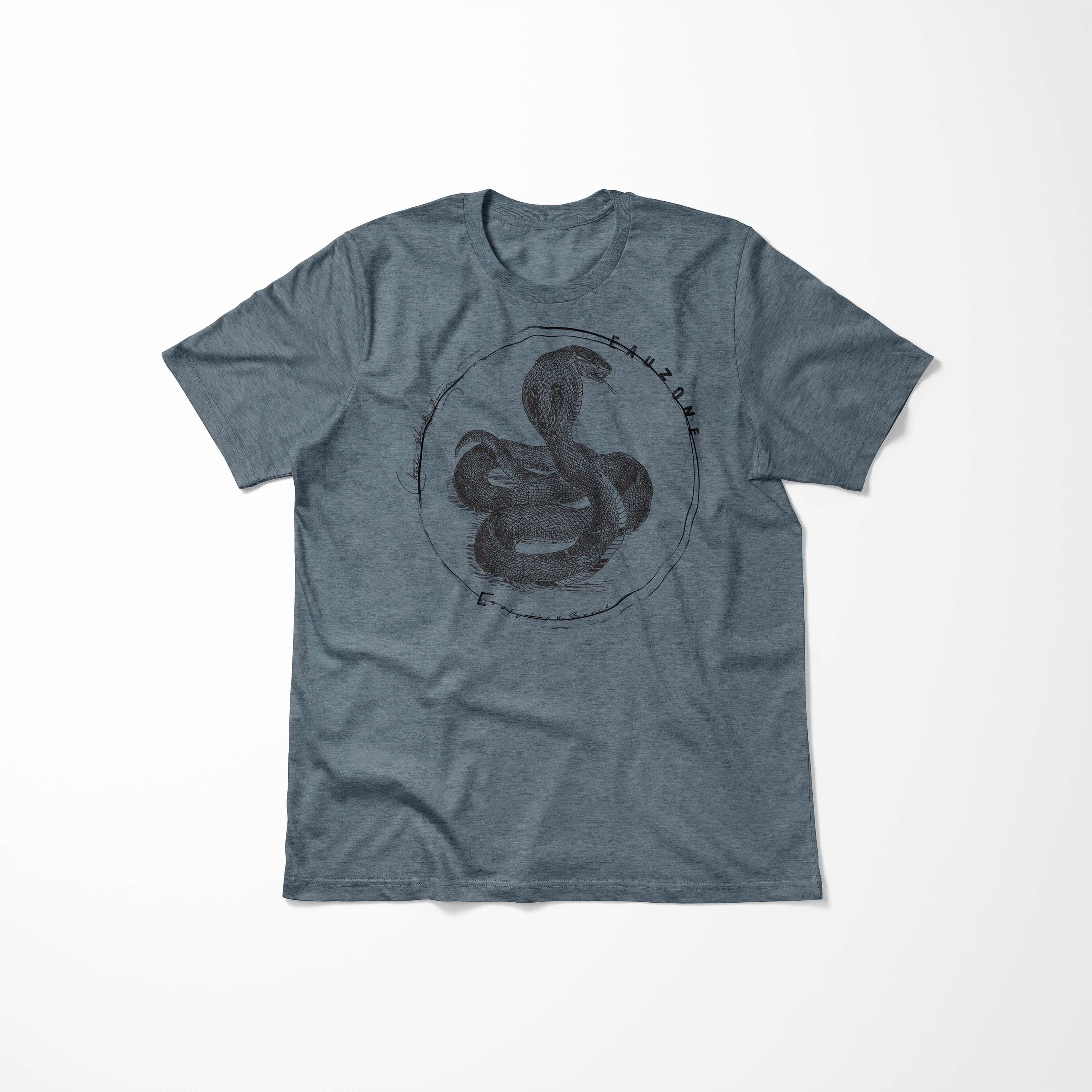 Indigo T-Shirt Herren Sinus T-Shirt Art Kobra Evolution