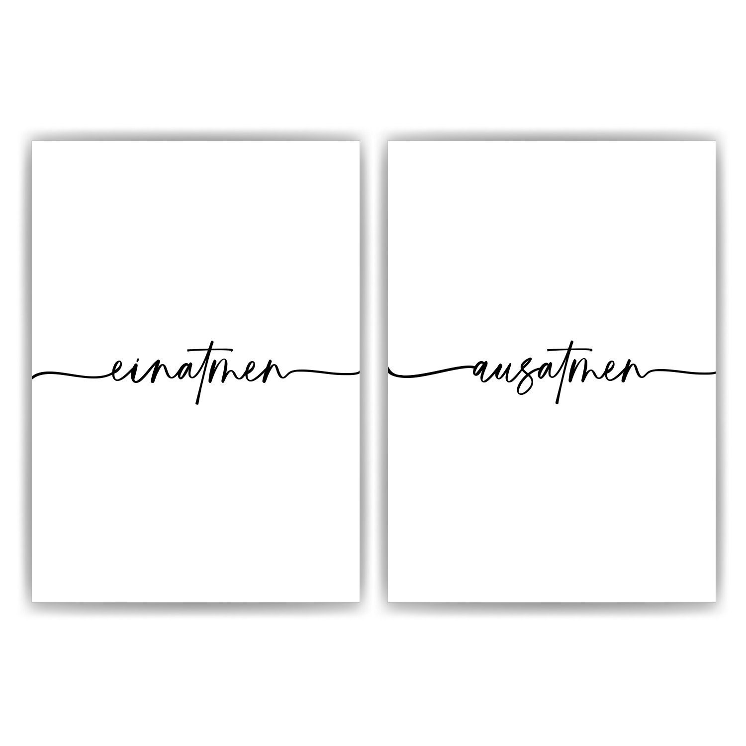 Tigerlino Poster Einatmen Ausatmen Wandbild Yoga Entspannung Relax Wanddeko