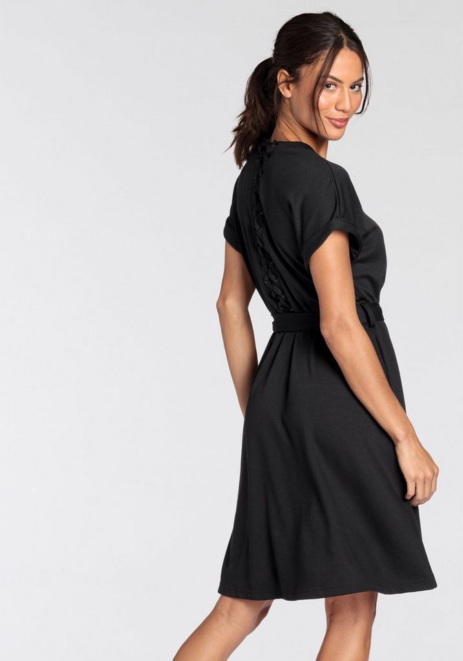 Bruno Banani Jerseykleid geschnürter Rücken