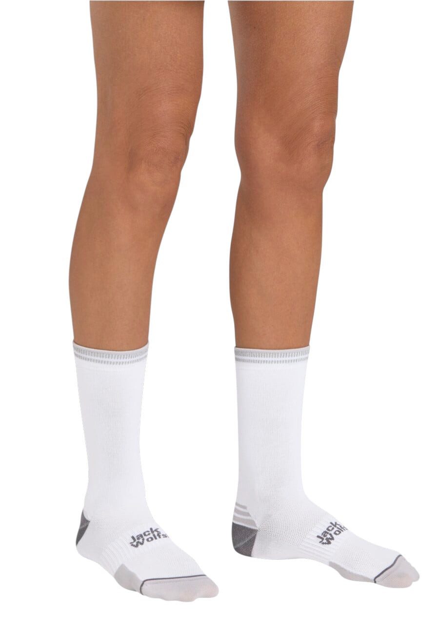 Jack Wolfskin Socken Tagessocke Prelight CL Crew (Merinowolle-Mischung, atmungsaktiv) weiss