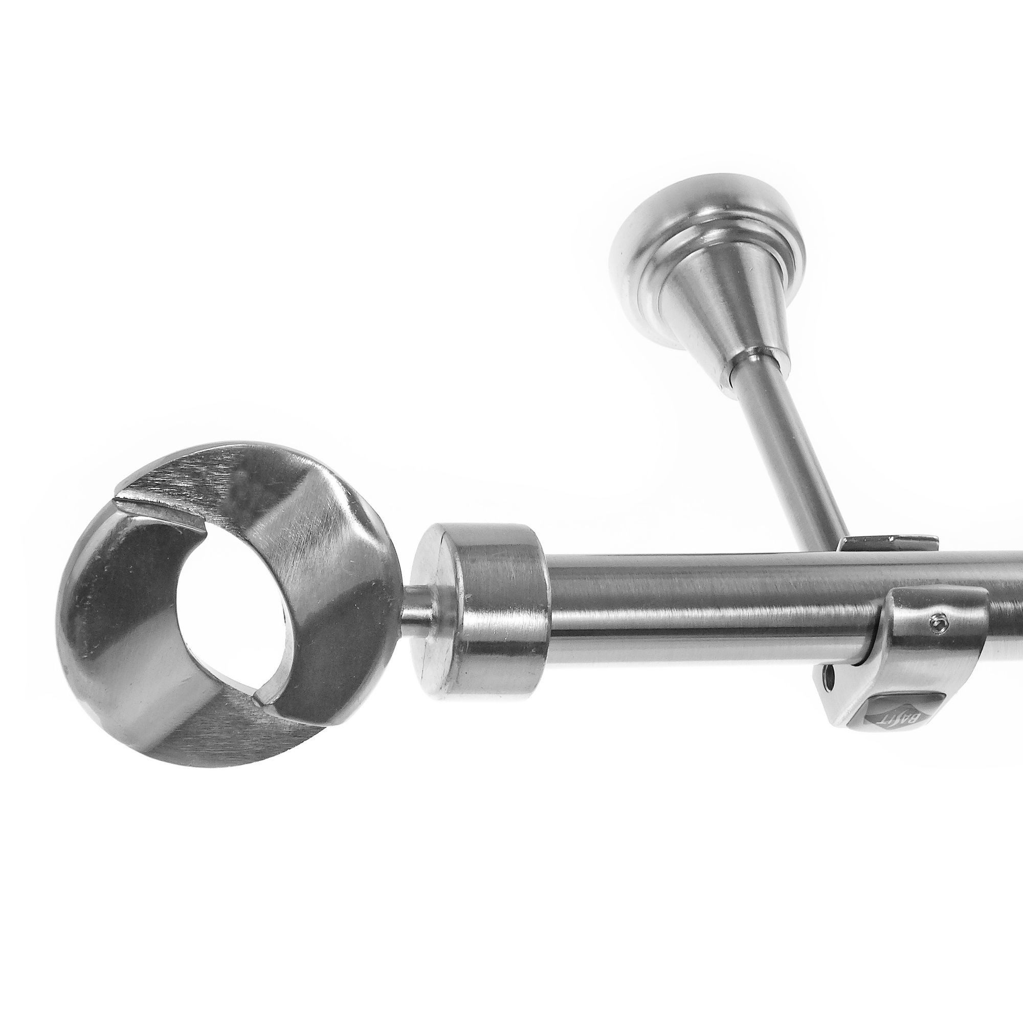 BASIT Gardinenstange Edelstahloptik 20mm mit Wandträgern günstig online kaufen