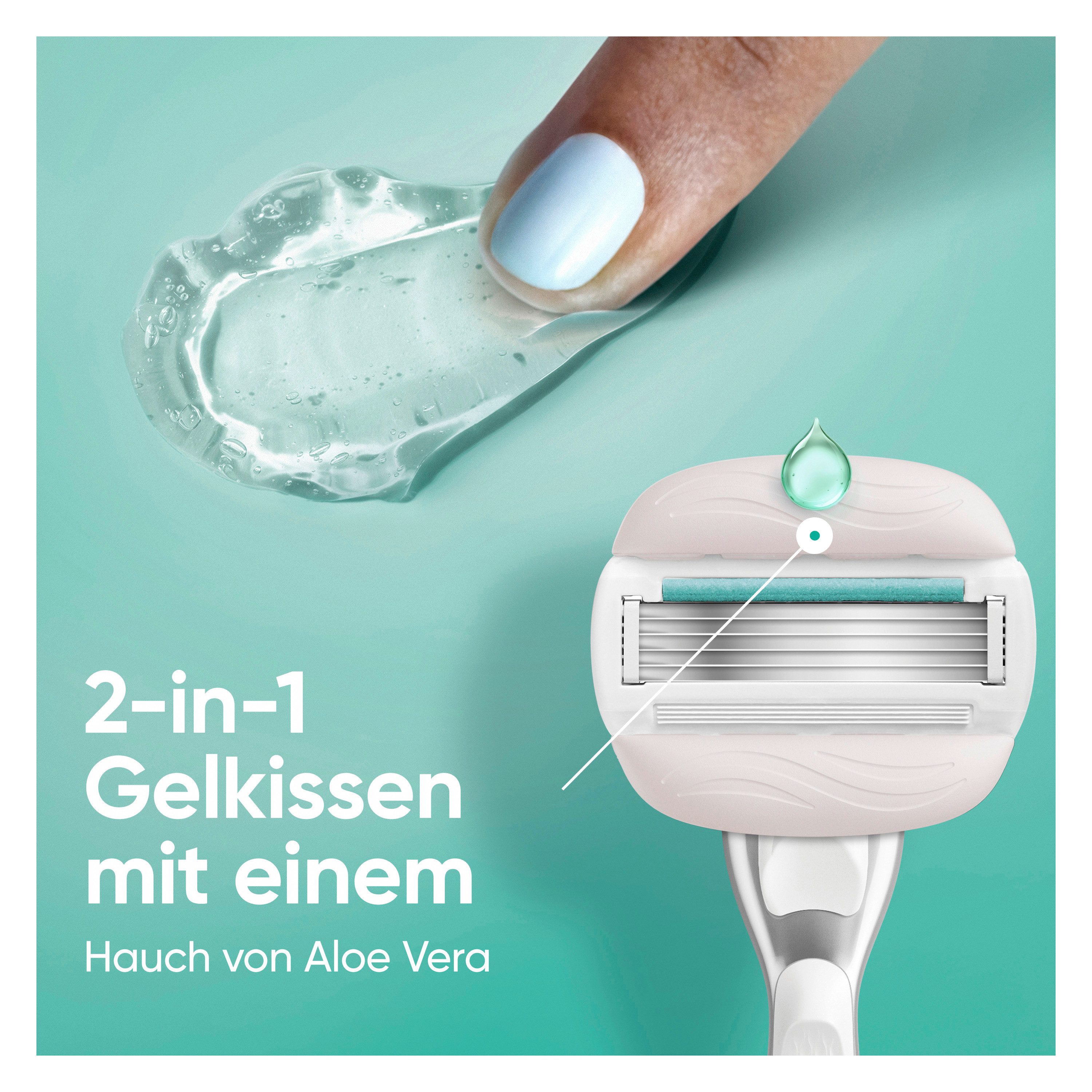 Gillette Venus Nassrasierer Comfortglide Sensitive + 3 Ersatzklingen + Duschhalterung – Bild 5 von 5