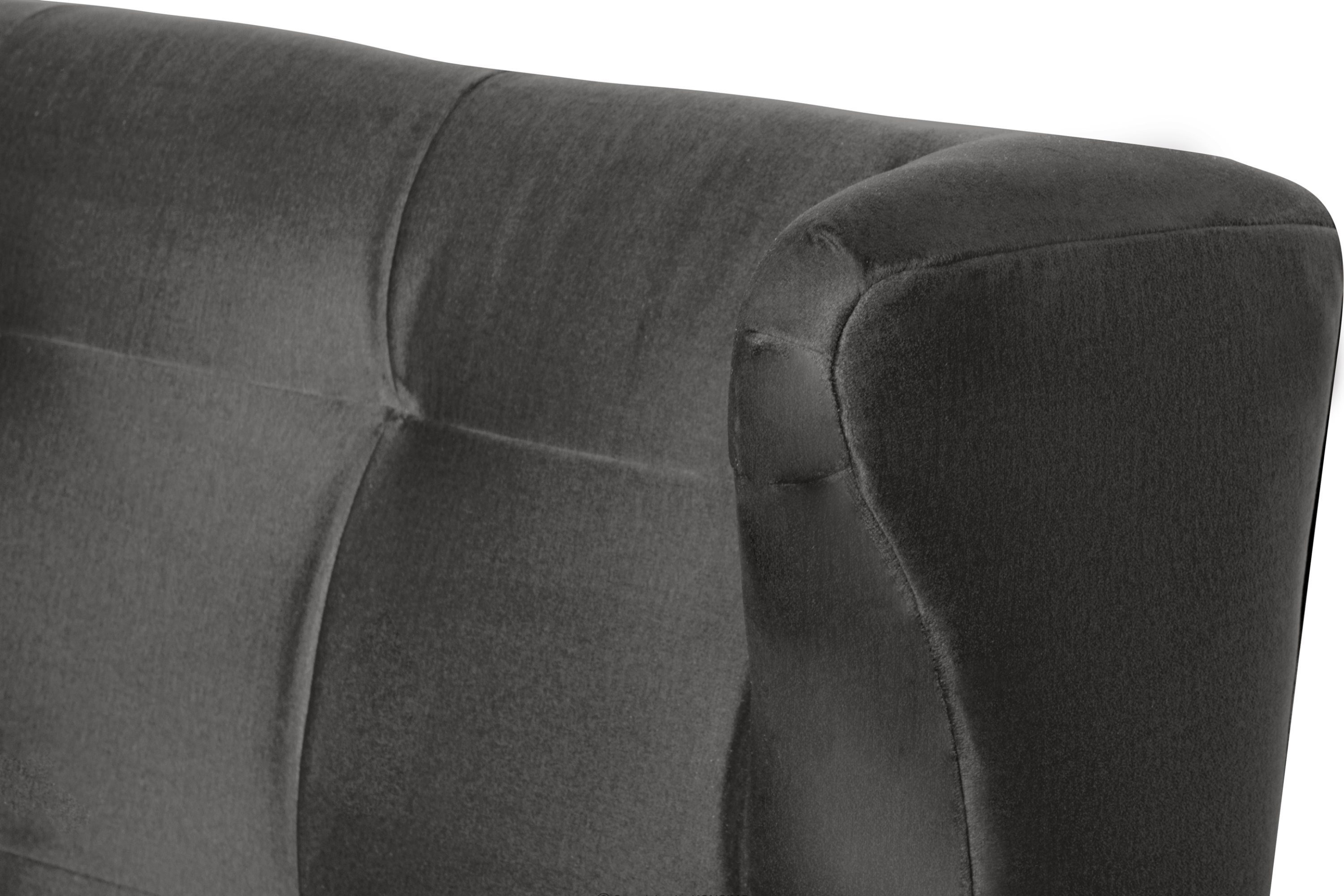 im und Ecksofa wasserabweisender grau gewellte Armlehne, SALIS Feder grau Sitz, | Oberstoff Schaumstoff mit Konsimo Ecksofa