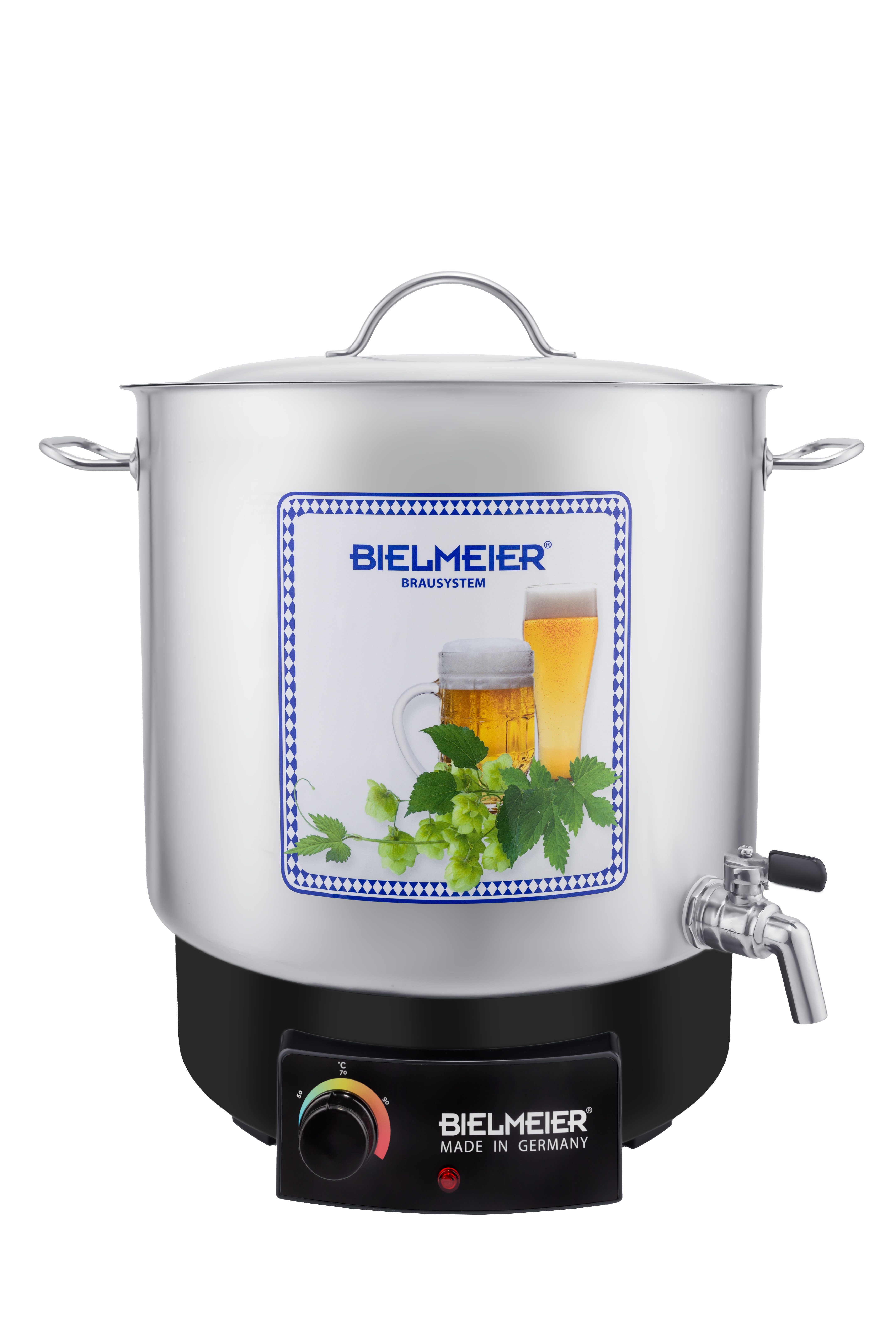 Bielmeier Bierzapfanlage Maischekessel Home Brewing 29 Liter Auslaufhahn 3/4" BHG 415, Edelstahl selber Bier brauen Made in Germany (B415200)
