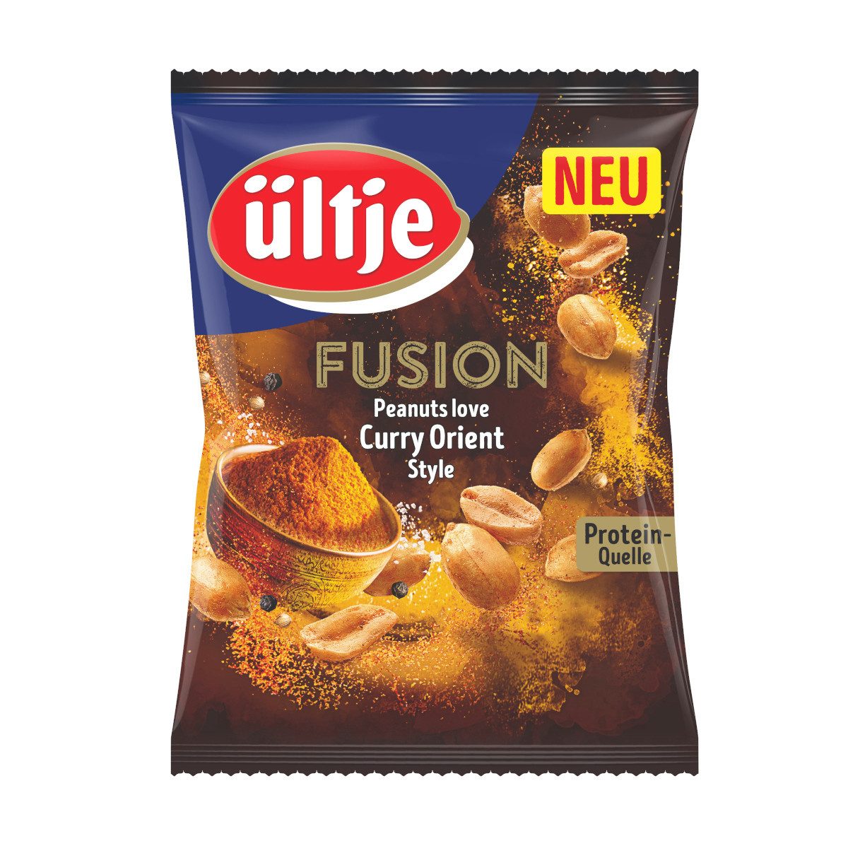 UELTJE Knabberei, Ültje Fusion Curry Orient Style Erdnusskerne mit Currygeschmack 150g