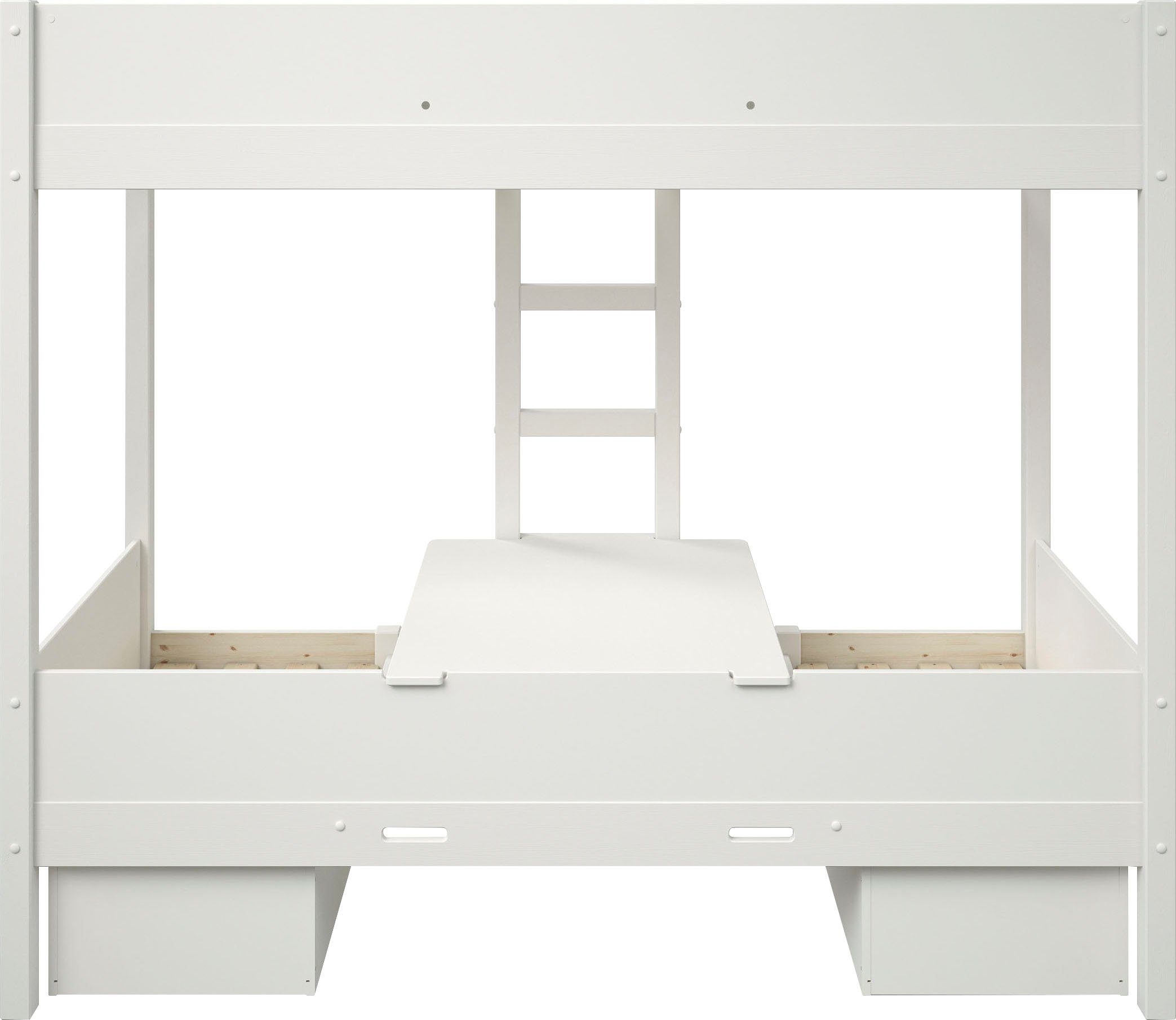 Lüttenhütt "TIPO" Bunk Bed, Top Seller! Includes lower mattress, 90x200cm, plenty of storage space, solid wood, includes table, 2 drawers, 2 sleeping places