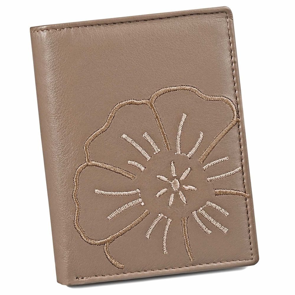 BRANCO Geldbörse Schicke Damen-Geldbörse Portemonnaie, Leder Beige-Taupe, Branco 22369