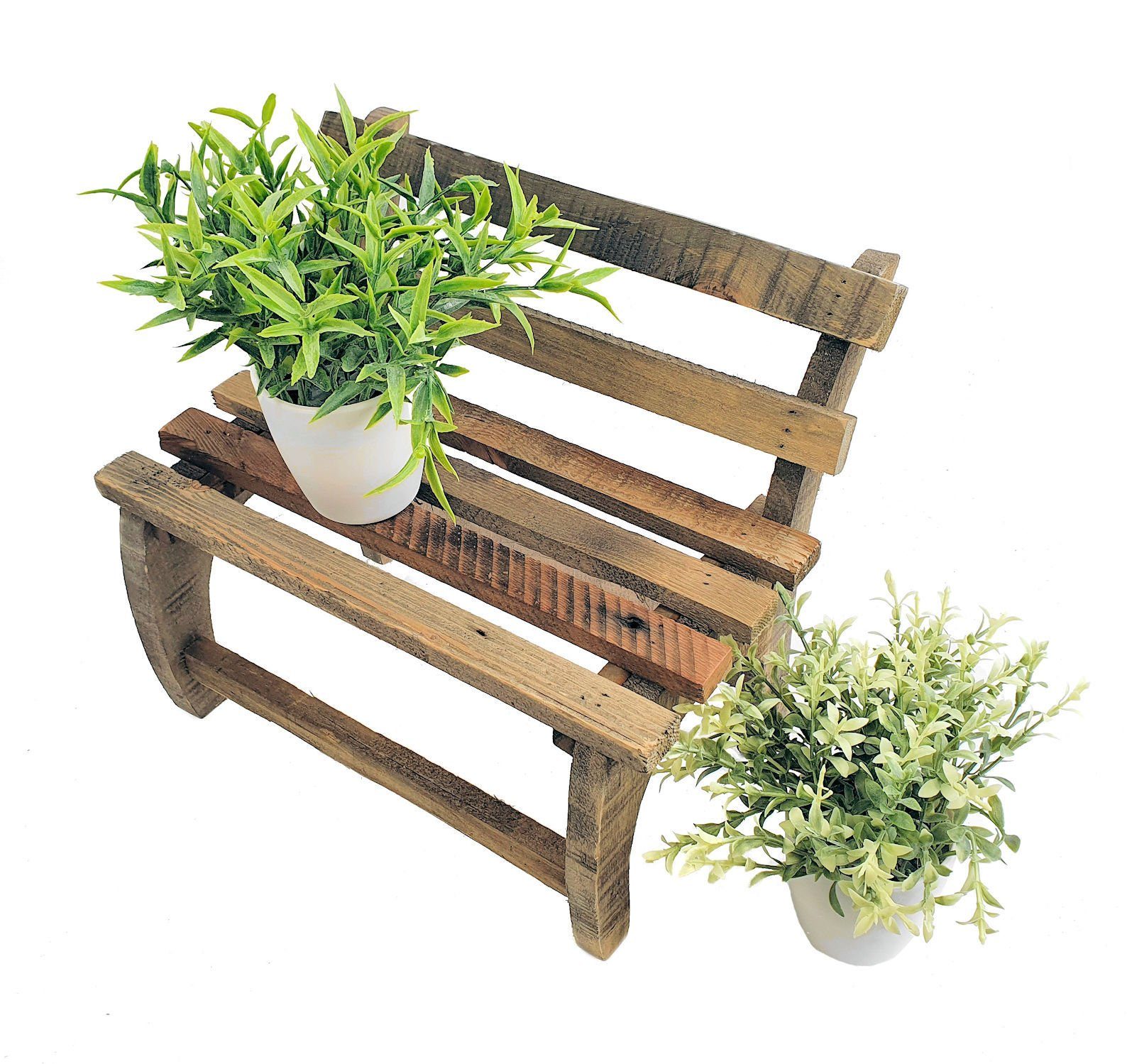 Spetebo Blumenbank Holz Deko Blumenbank - 32 x 27 cm (Stück, 1 St., Blumenbank aus Holz), Bank aus altem Holz