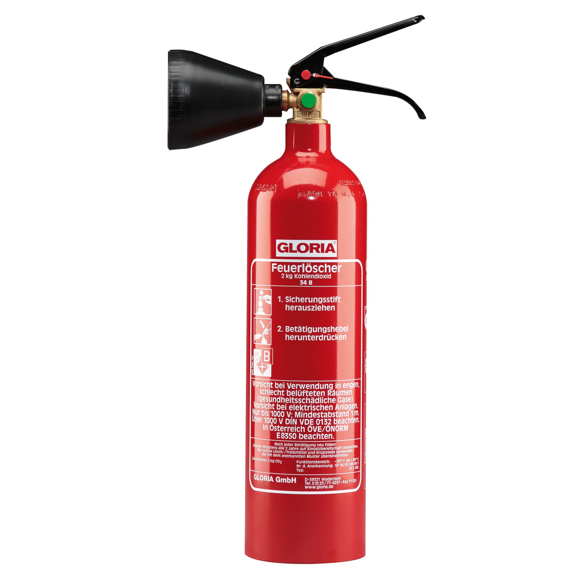 Gloria Kettenschloss Handfeuerlöscher KS 2 SBS 1831.0000 Brandklasse 34 B