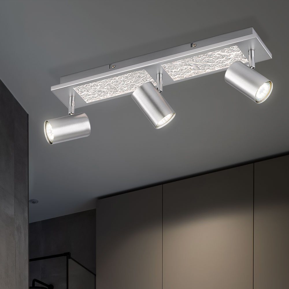 etc-shop LED Deckenleuchte, Leuchtmittel Deckenlampe schwenkbar Wohnzimmerleuchte inklusive, nicht chrom Spots Deckenstrahler