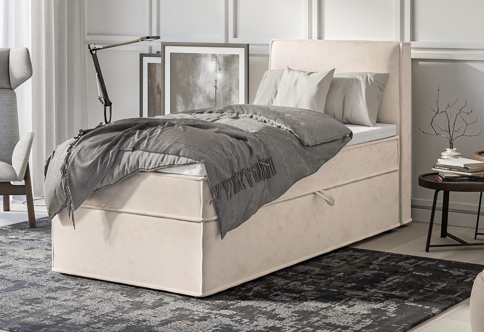 S-Style Möbel Boxspringbett Plaza mit Topper günstig online kaufen