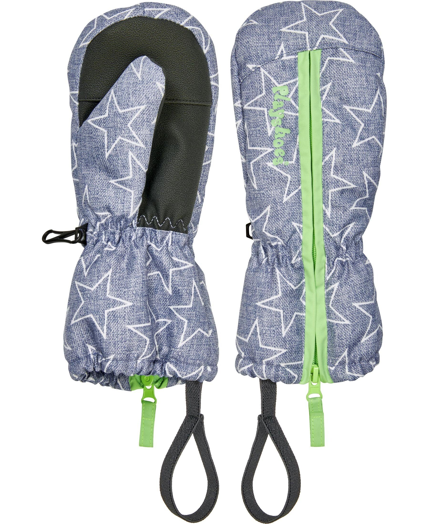 Playshoes Skihandschuhe Fäustling Sterne mit Reißverschluss