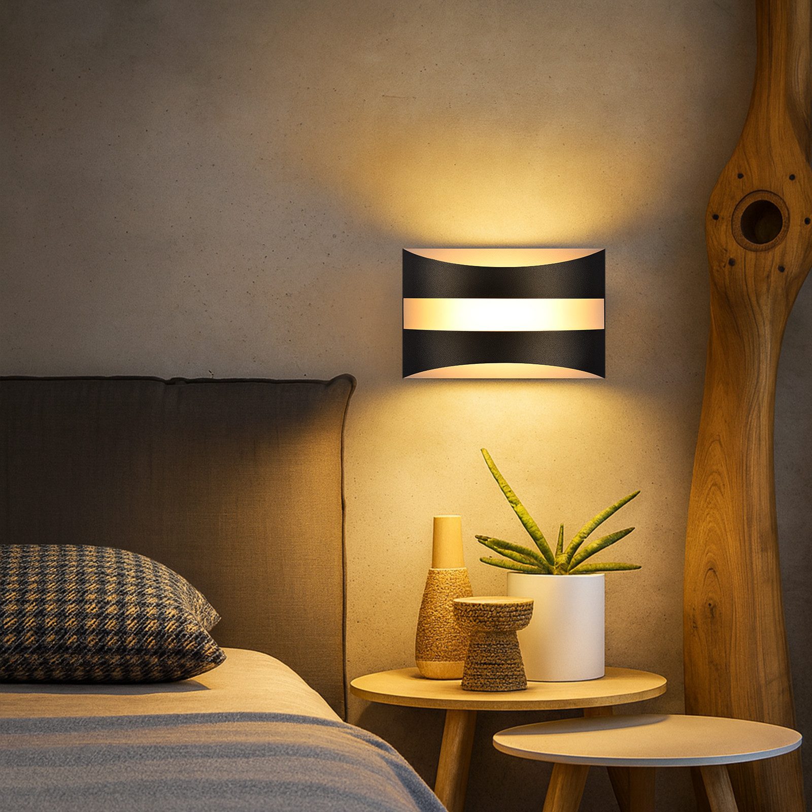 Nettlife LED Wandleuchte LED Wandleuchte Schwarz 5W 3000K, LED fest integri günstig online kaufen