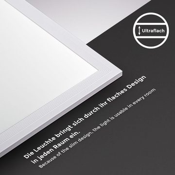 B.K.Licht Deckenleuchte LED Panel Decke eckig Ultra-Flach 29x29 cm Büro Weiß - BKL1325, LED fest integriert, Neutralweiß, 4000K moderne Deckenlampe 12W 1300lm Küche Wohnzimmer