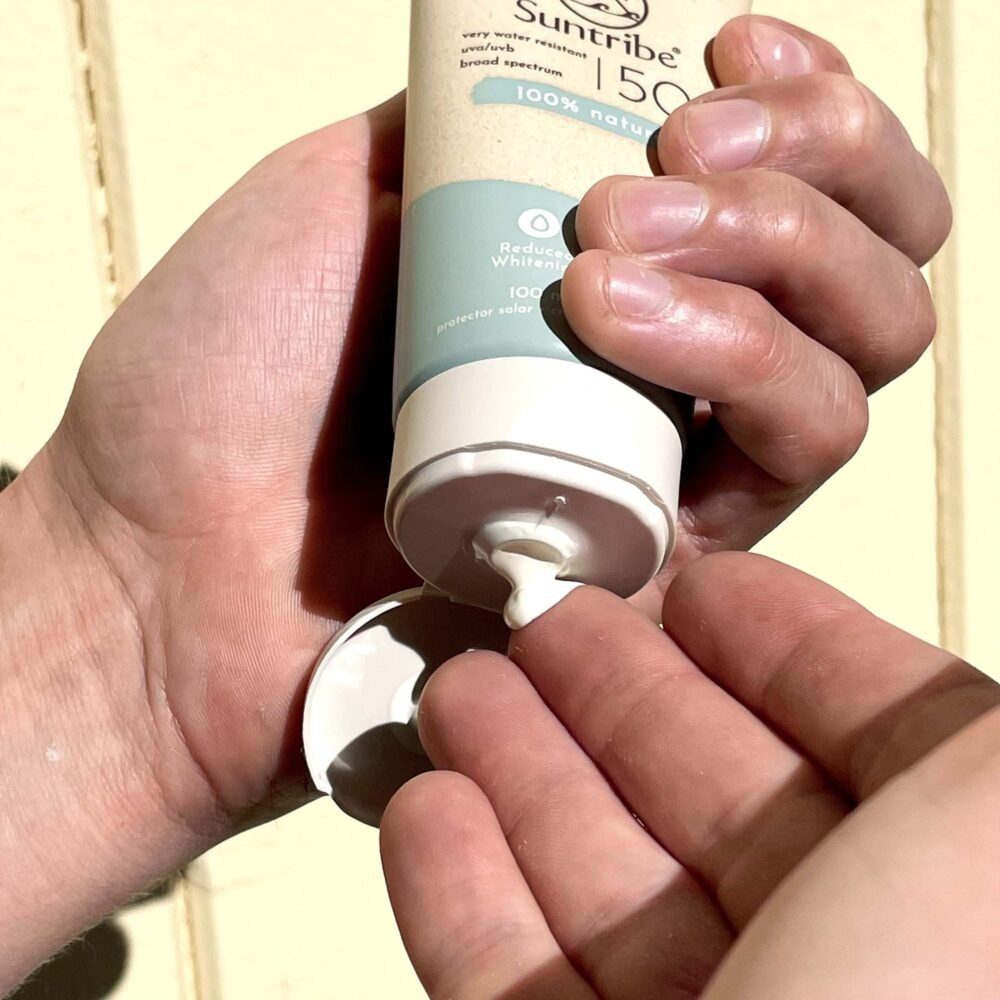 Suntribe Sonnenschutzcreme BIO Mineralisch LSF 50 - Sonnencreme ohne chemische UV-Filter, 1 Tube 100 ml, 100% Natürlich - 0% Zusätze - 0% Mikroplastik, 0% Nano