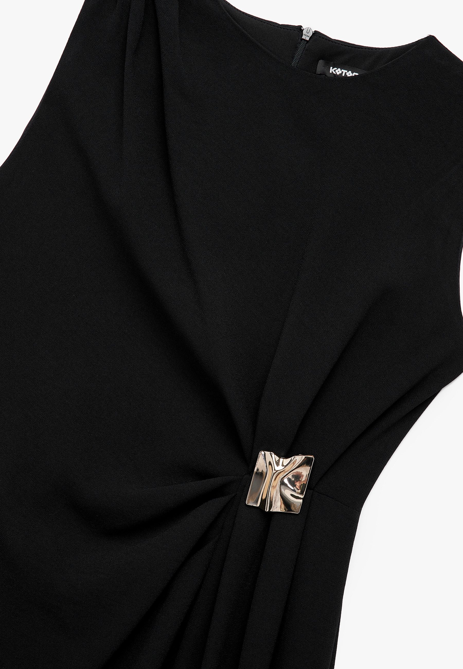 Koton Badekleid Mit Metall-Accessoires Drapiert Midikleid