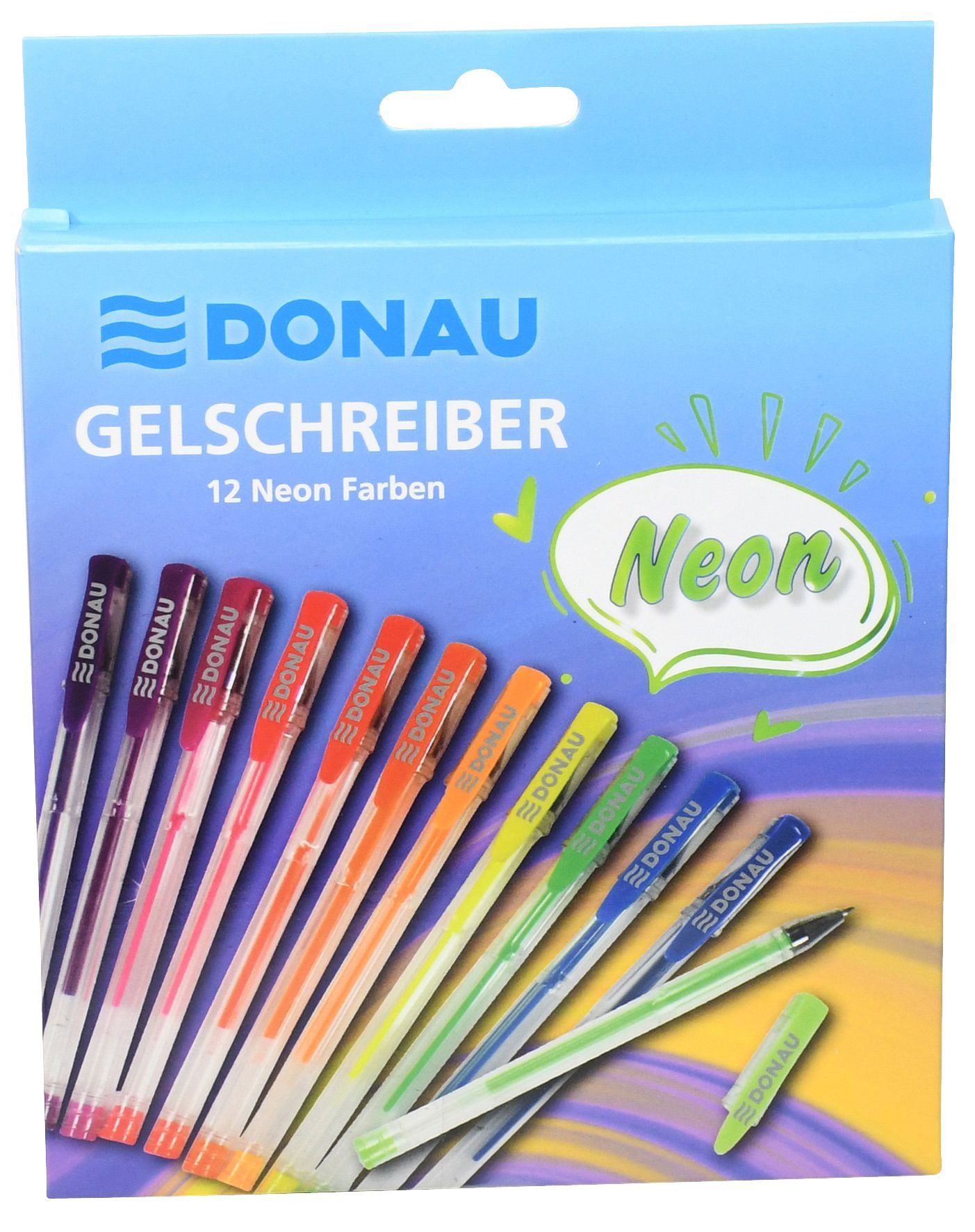 DONAU Tintenroller DONAU 5110300-99 Gelschreiber - 12 Farben Neon, Etui