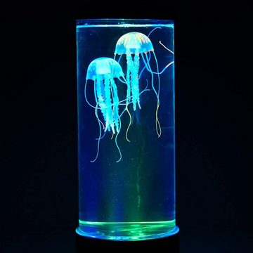 GelldG Lavalampen LED Fantasy Quallen Lavalampe, Runde echte Quallen Aquarium Lampe