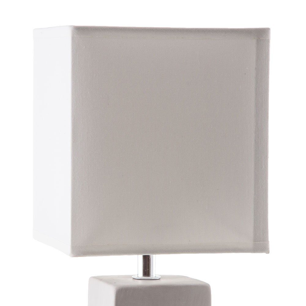 Keramik Leuchtmittel Tischleuchte weiß Tischleuchte, LED nicht Tischlampe Wohnzimmer etc-shop Nachttischlampe grau inklusive,