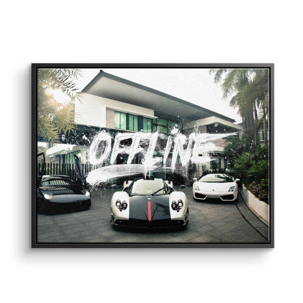 Wandbild Lifestyle Autos Leinwandbild, weißer Mindset Rahmen DOTCOMCANVAS® Bild - Premium Traumvilla &