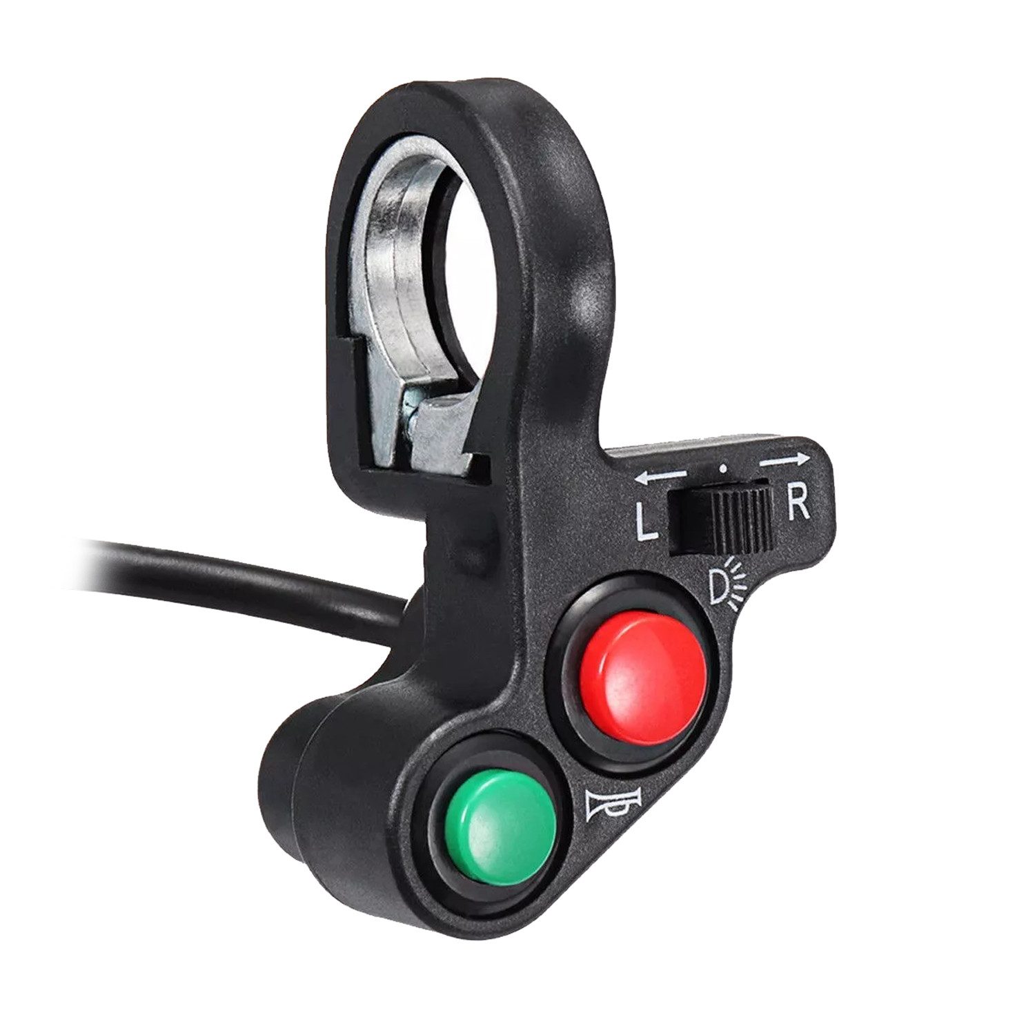 Bolwins M51C 12V Motorrad Lenker Scheinwerfer Lichtschalter Hupe Schalter Netzkabel, Kabelanschluss, Nicht zutreffend (22 cm), 3-in-1 Schalter mit Hupe, Licht und Blinker